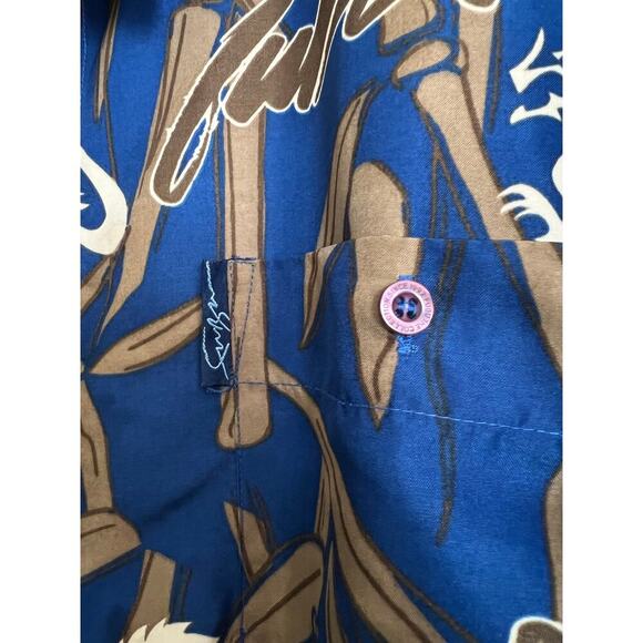 Vintage FUBU Button Up Shirt/90's Streetwear, Dragon Print, Size 2X - Picture 3 of 8